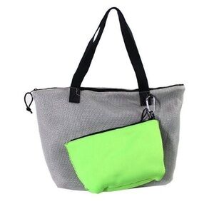 Mesh Silver and Green Tote Bag